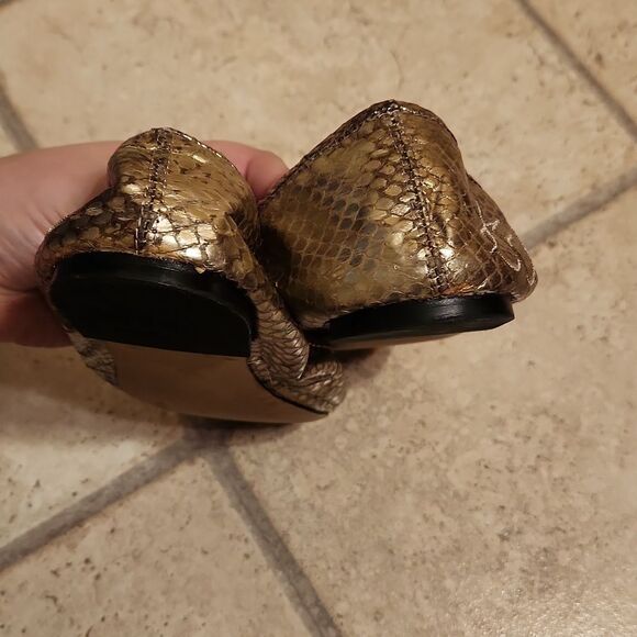 Sam Edelman "Felicia" Gold Snakeskin-Print Ballet Flats Size 9.5 - Picture 7 of 11
